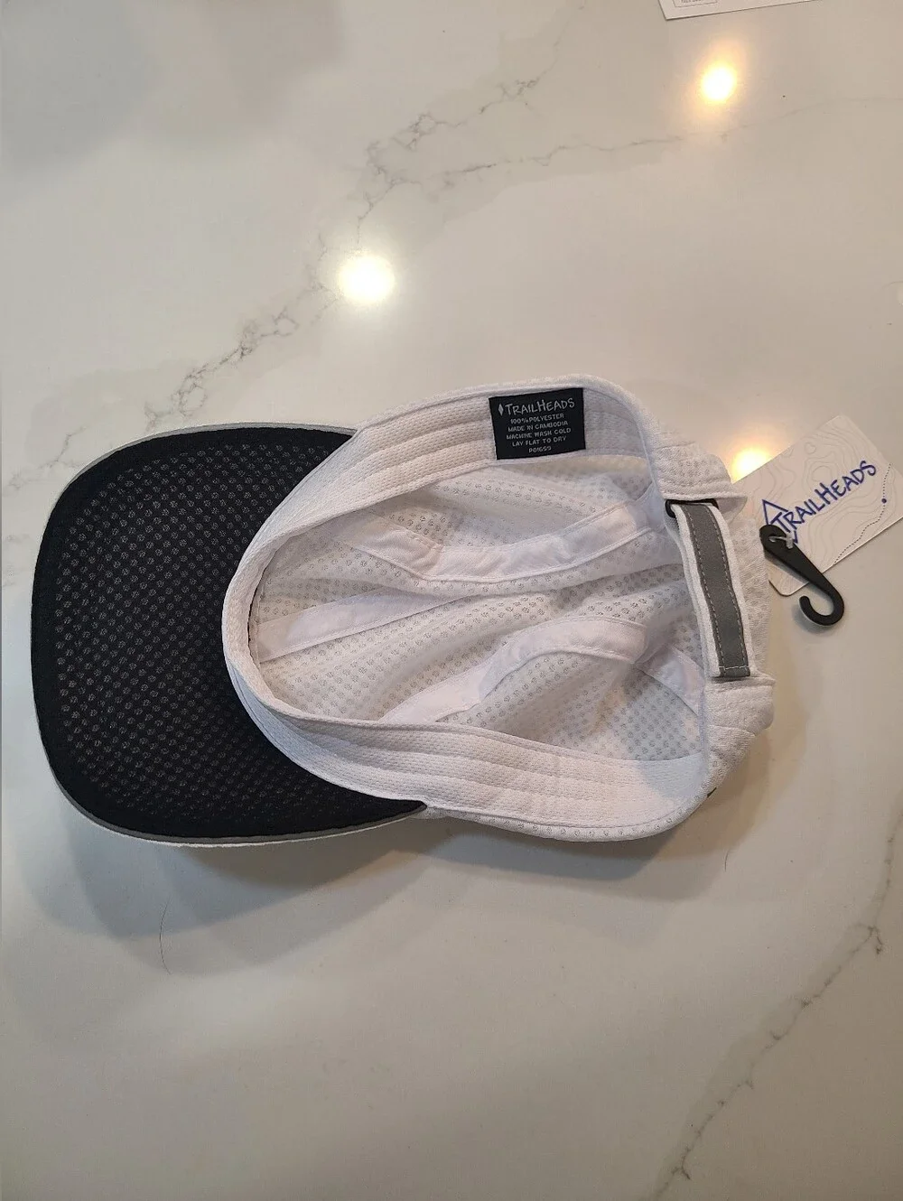 Trailheads White Mesh Race Day Performance Running Sport Cap